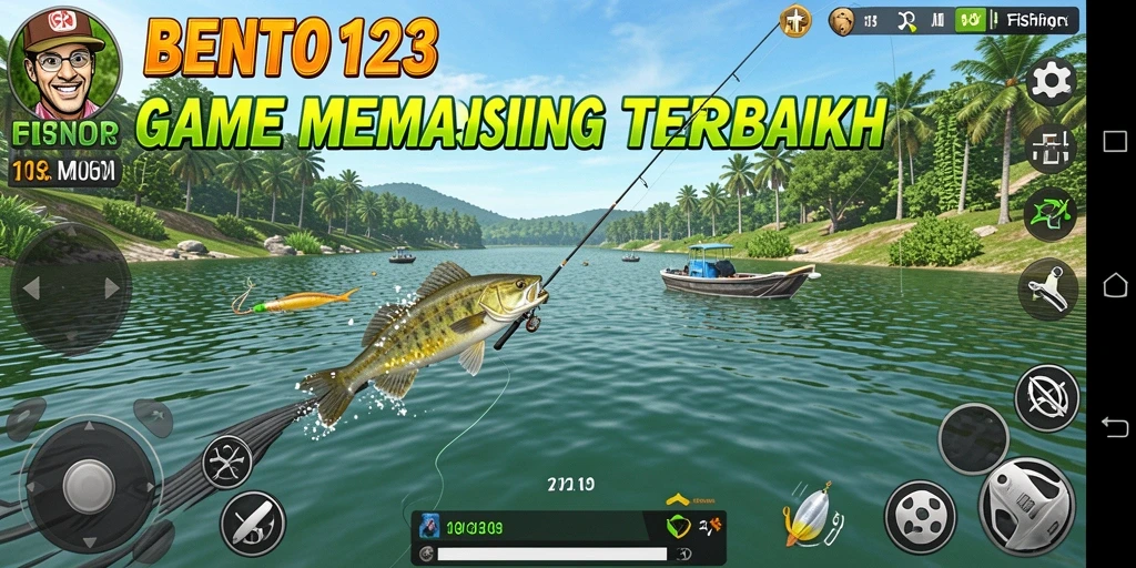 Gameplay menarik BENTO123 dalam aktivitas memancing yang seru.