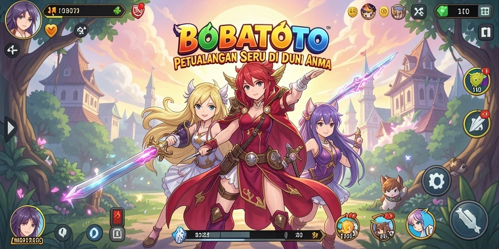 Screenshot gameplay BOBATOTO dengan karakter Anime yang epik.