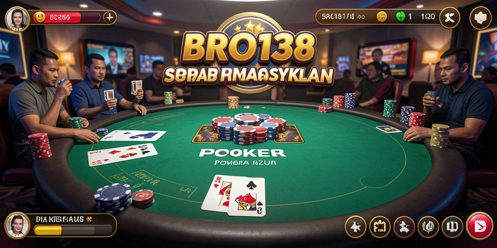 Tampilan gameplay BRO138 yang menarik dan kompetitif di dunia poker.
