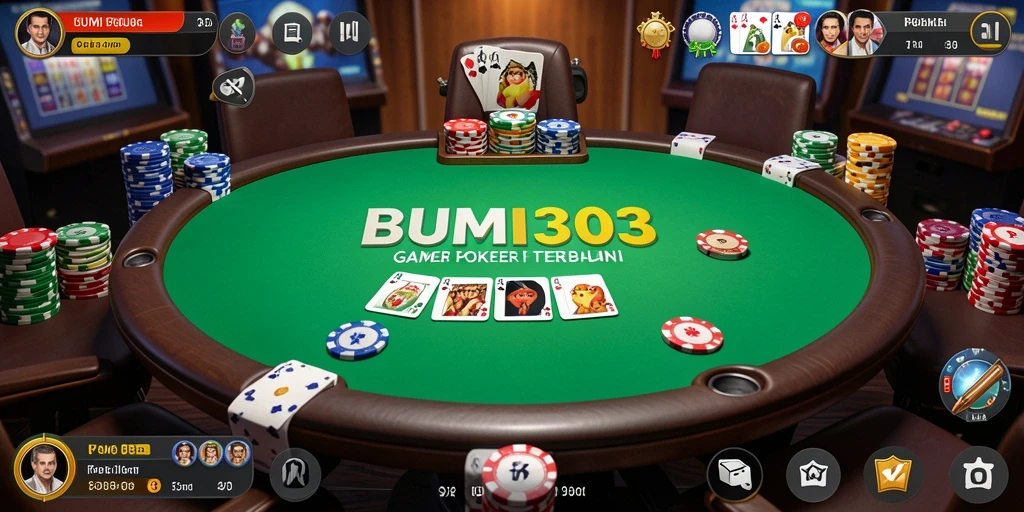 Screenshot BUMI303 menampilkan gameplay poker yang seru dan interaktif.
