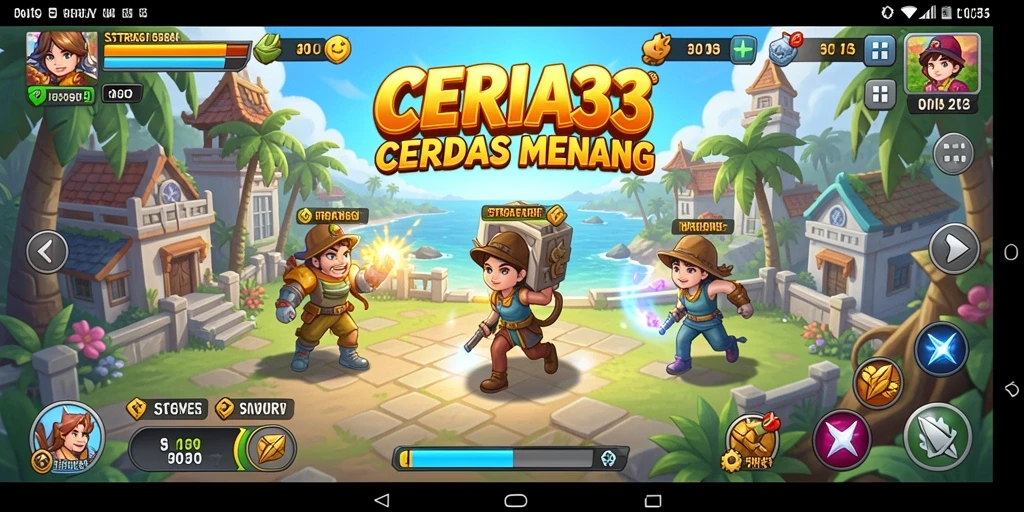Tangkapan layar CERIA33 menampilkan pertempuran strategis yang intens.