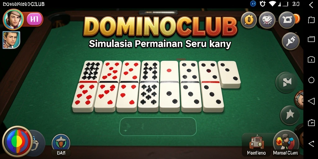 Tampilan gameplay menarik dari DOMINOCLUB dengan interaksi seru.