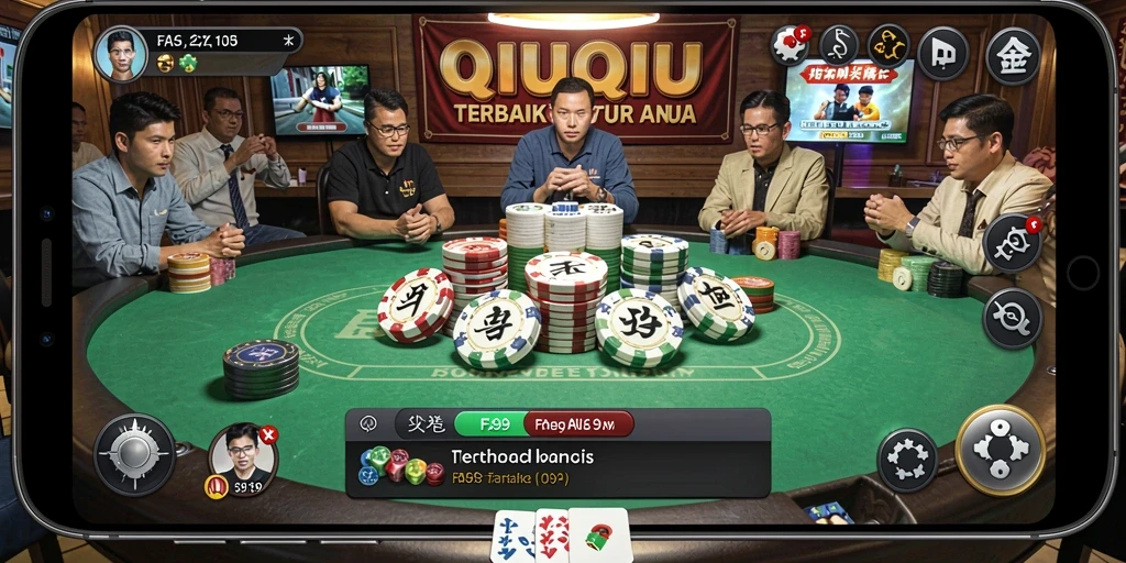Screenshot gameplay FA99 menunjukkan keasyikan bermain QiuQiu yang seru.
