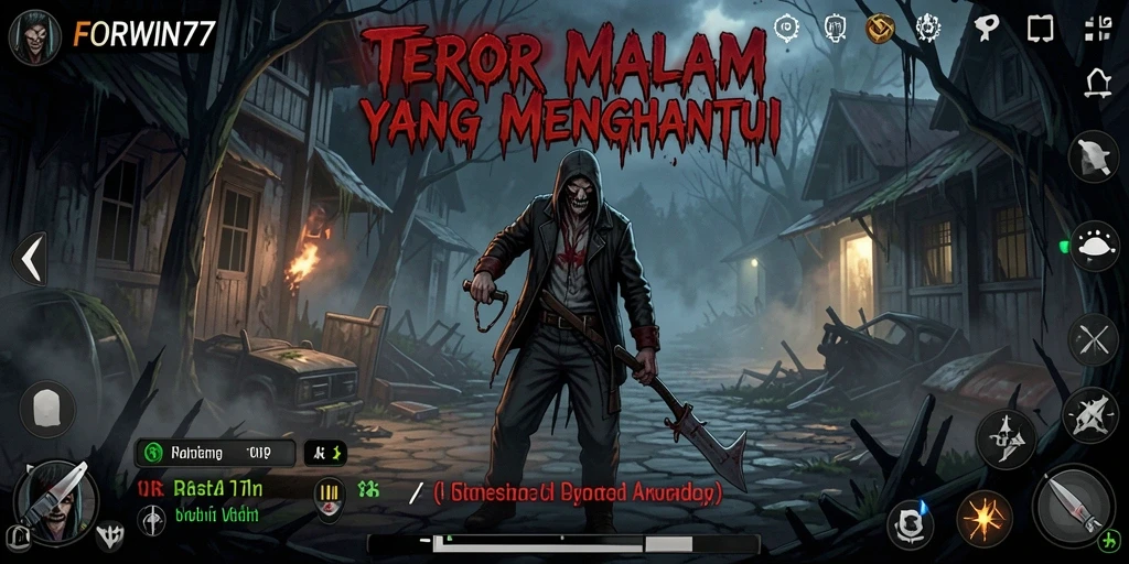 Tampilan gameplay FORWIN77 yang mencekam dan menegangkan.