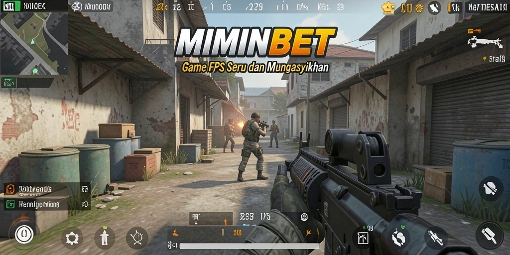 Gameplay mendebarkan MIMINBET dalam pertempuran FPS.