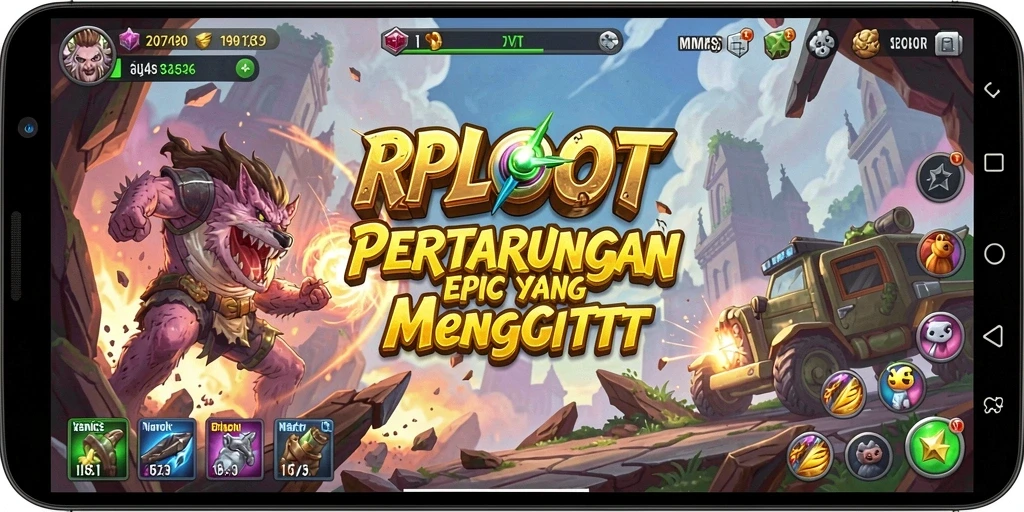 Screenshot RPLOOT menampilkan aksi pertarungan yang seru dan intens.