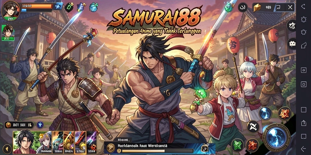 Tampilan gameplay SAMURAI88 yang penuh aksi dan karakter menarik.