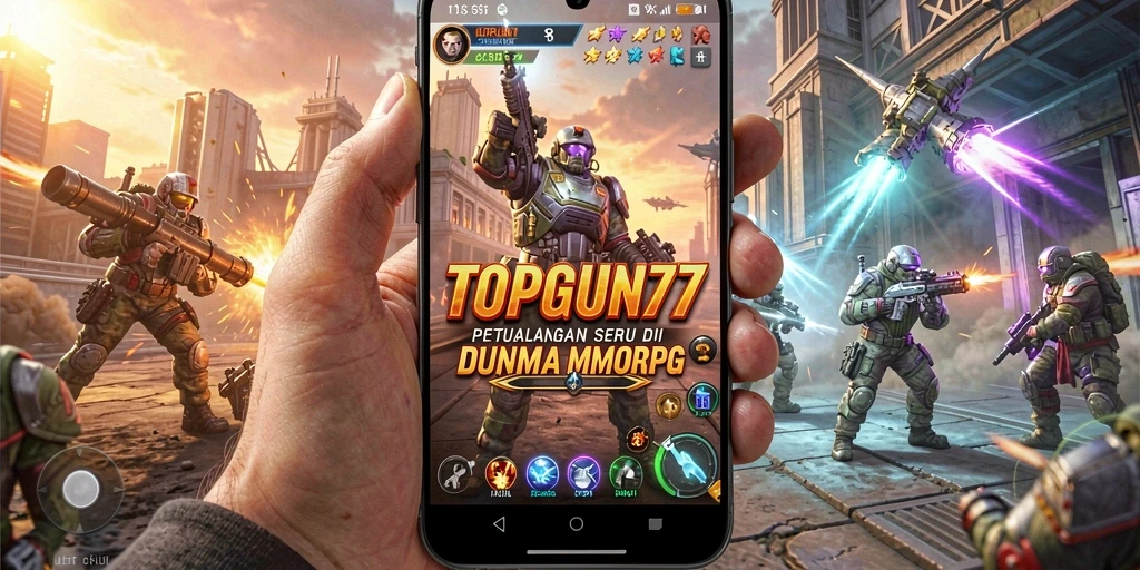Tangkapan layar gameplay <strong>TOPGUN77</strong> menunjukkan aksi pertempuran yang seru dan grafis yang memukau.